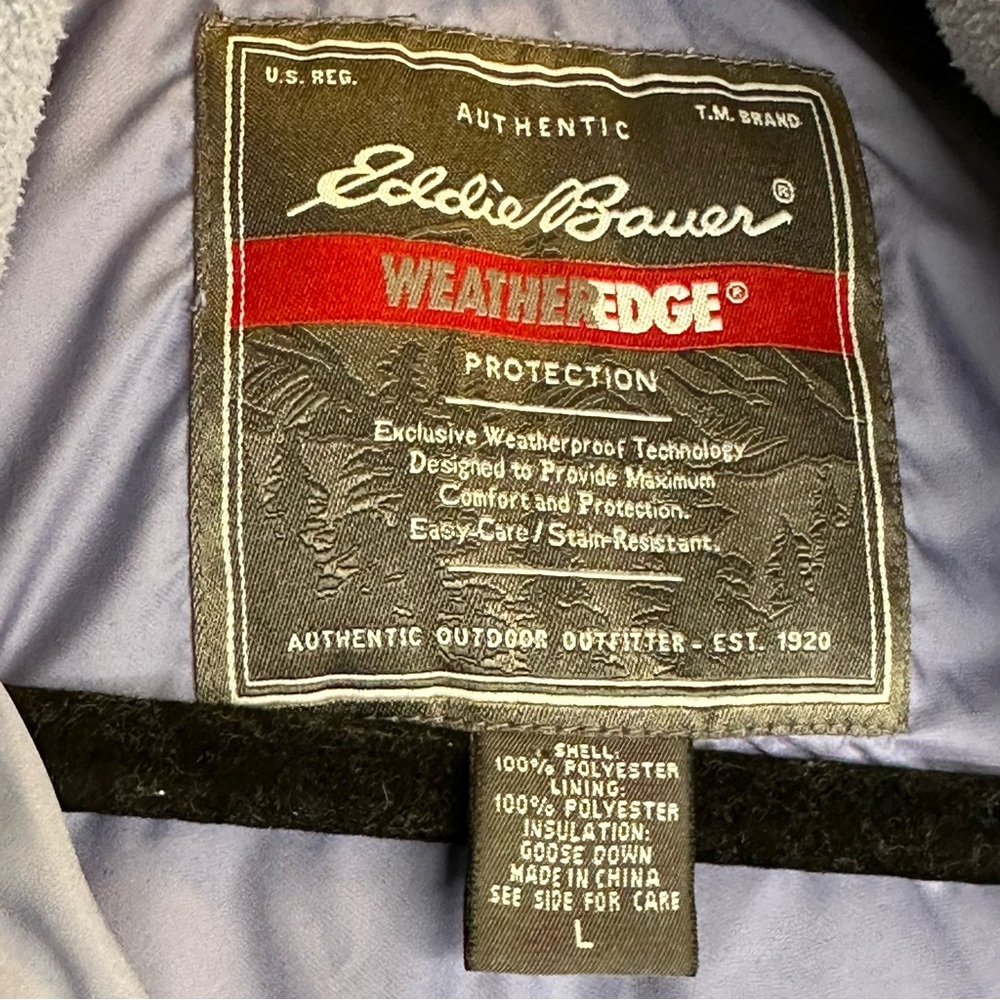 Eddie Bauer Men's Blue Down Puffer Weatheredge Vest  Size L - Picture 9 of 11
